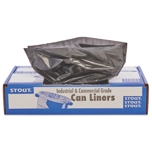 Stout by Envision Total Recycled Content Plastic Trash Bags, 33 gal, 1.3 mil, 33" x 40", Brown-Black, 100-Carton T3340B13