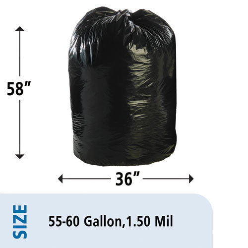 Stout by Envision Total Recycled Content Plastic Trash Bags, 60 gal, 1.5 mil, 36" x 58", Brown-Black, 100-Carton T3658B15