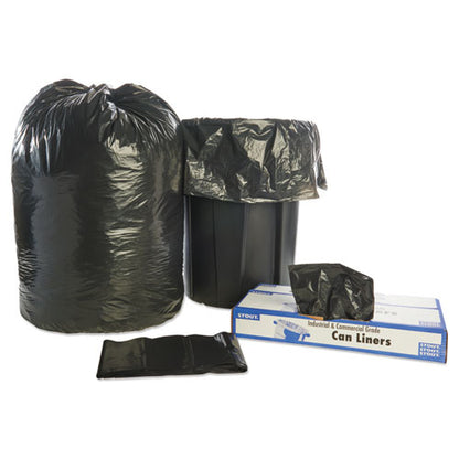 Stout by Envision Total Recycled Content Plastic Trash Bags, 65 gal, 1.5 mil, 50" x 51", Brown-Black, 100-Carton T5051B15