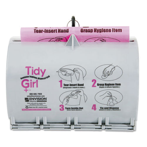 Tidy Girl Plastic Feminine Hygiene Disposal Bag Dispenser, Gray TGUDPV2
