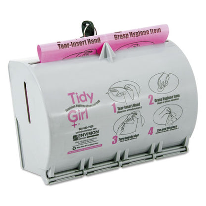 Tidy Girl Plastic Feminine Hygiene Disposal Bag Dispenser, Gray TGUDPV2