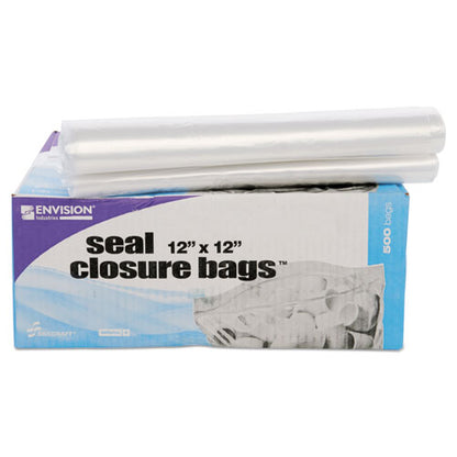 Stout by Envision Seal Closure Bags, 2 mil, 12" x 12", Clear, 500-Carton ZF008C