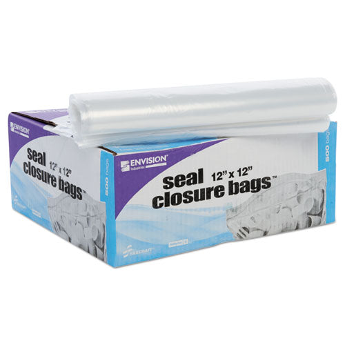 Stout by Envision Seal Closure Bags, 2 mil, 12" x 12", Clear, 500-Carton ZF008C