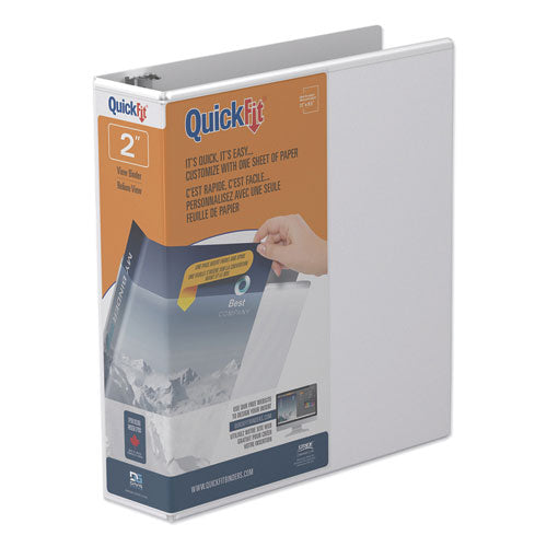 Stride QuickFit D-Ring View Binder, 3 Rings, 2" Capacity, 11 x 8.5, White 87030