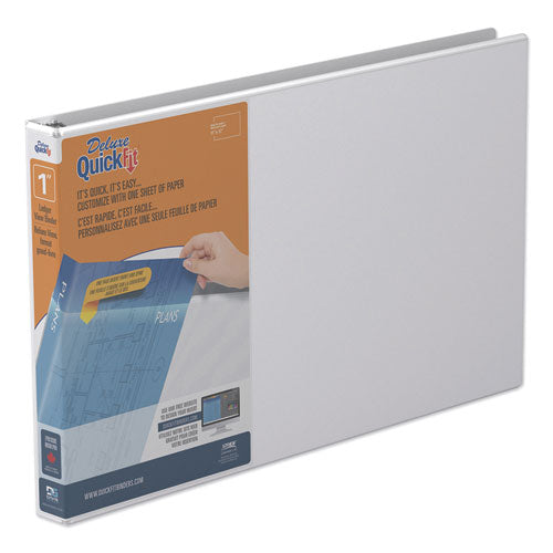 Stride QuickFit Ledger D-Ring View Binder, 3 Rings, 1" Capacity, 11 x 17, White 94010
