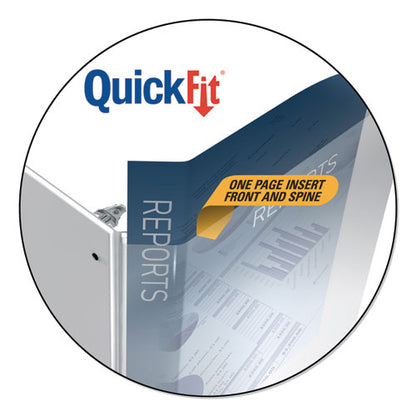 Stride QuickFit Landscape Spreadsheet Round Ring View Binder, 3 Rings, 1" Capacity, 11 x 8.5, White 97110