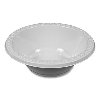Tablemate Plastic Dinnerware, Bowls, 12 oz, White, 125-Pack 12244WH