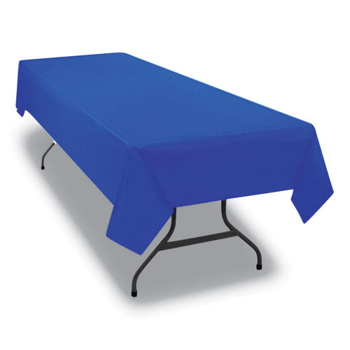 Tablemate Table Set Rectangular Table Cover, Heavyweight Plastic, 54" x 108", Blue, 6-Pack 549BL