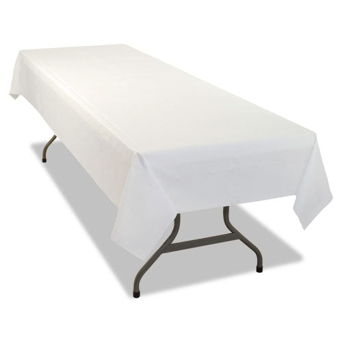 Tablemate Table Set Rectangular Table Covers, Heavyweight Plastic, 54" x 108", White, 24-Carton 549WHCT