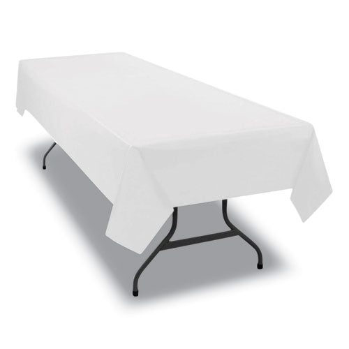 Tablemate Table Set Rectangular Table Cover, Heavyweight Plastic, 54" x 108", White, 6-Pack 549WH
