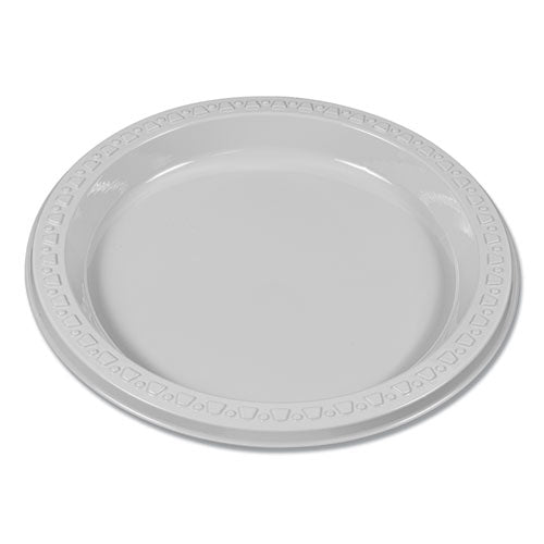 Tablemate Plastic Dinnerware, Plates, 7" dia, White, 125-Pack 7644WH