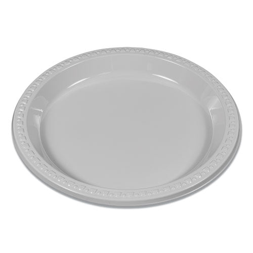 Tablemate Plastic Dinnerware, Plates, 9" dia, White, 125-Pack, 4 Packs-Carton 9644WH