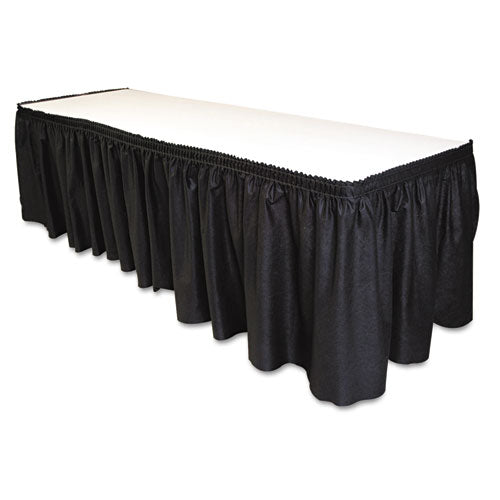Tablemate Table Set Linen-Like Table Skirting, Polyester, 29" x 14 ft, Black LS2914-BK