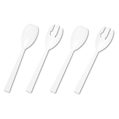 Tablemate Table Set Plastic Serving Forks and Spoons, White, 24 Forks, 24 Spoons per Pack W95PK4