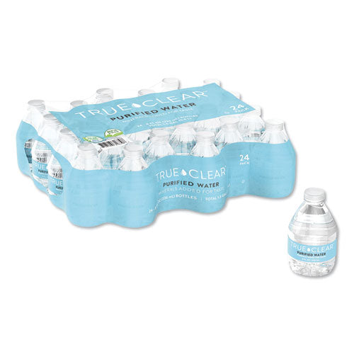 True Clear Purified Bottled Water, 8 oz Bottle, 24 Bottles-Carton 8OZ24CT