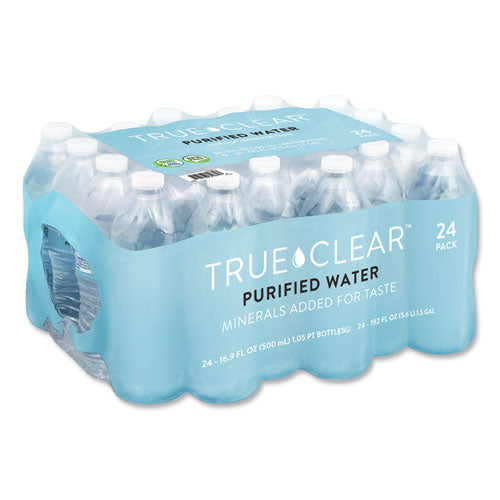 True Clear Purified Bottled Water, 16.9 oz Bottle, 24 Bottles-Carton TRC05L24CT