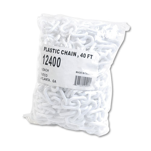 Tatco Crowd Control Stanchion Chain, Plastic, 40ft, White 12400