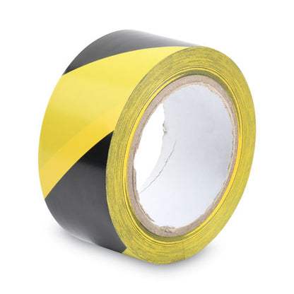 Tatco Hazard Marking Aisle Tape, 2" x 108 ft, Black-Yellow 14711