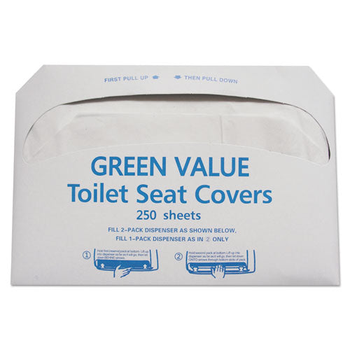 GEN Half-Fold Toilet Seat Covers, 14.75 x 16.5, White, 5,000-Carton TEH GV-TSC5000