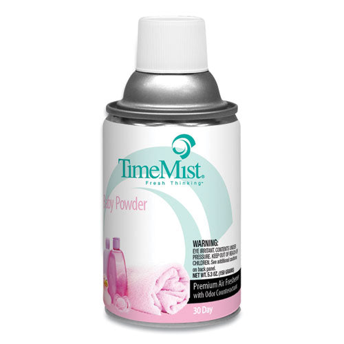 TimeMist Premium Metered Air Freshener Refill, Baby Powder, 5.3 oz Aerosol Spray, 12-Carton 1042686