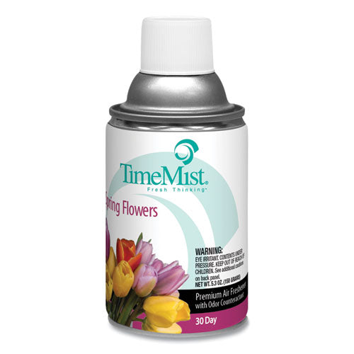 TimeMist Premium Metered Air Freshener Refill, Spring Flowers, 5.3 oz Aerosol Spray, 12-Carton 1042712