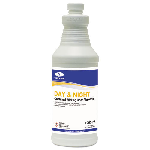 Theochem Laboratories Day and Night Wicking Odor Absorber, 32 oz Bottle, Lavender, 12-Carton 500064