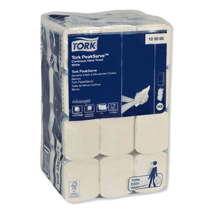 Tork PeakServe Continuous Hand Towel, 7.91 x 8.85, White, 410 Wipes-Pack, 12 Packs-Carton 105065