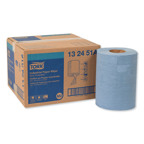 Tork Industrial Paper Wiper, 4-Ply, 10 x 15.75, Blue, 190 Wipes-Roll, 4 Roll-Carton 132451A