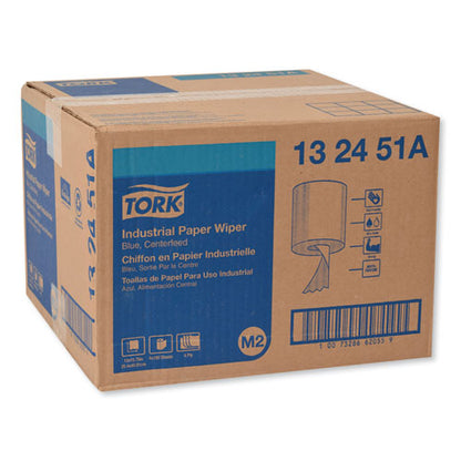 Tork Industrial Paper Wiper, 4-Ply, 10 x 15.75, Blue, 190 Wipes-Roll, 4 Roll-Carton 132451A