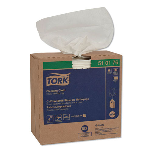Tork Cleaning Cloth, 8.46 x 16.13, White, 100 Wipes-Box, 10 Boxes-Carton 510176