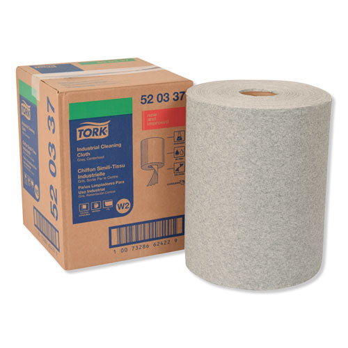 Tork Industrial Cleaning Cloths, 1-Ply, 12.6 x 10, Gray, 500 Wipes-Roll 520337