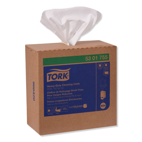 Tork Heavy-Duty Cleaning Cloth, 8.46 x 16.13, White, 80-Box, 5 Boxes-Carton 5301755