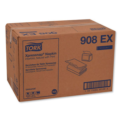 Tork Xpressnap Interfold Dispenser Napkins, 1-Ply, 13 x 8.5, Natural, 500-Pack, 12 Packs-Carton 908EX