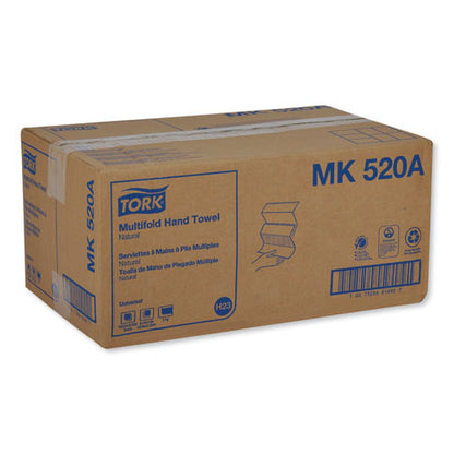 Tork Multifold Hand Towel, 9.13 x 9.5, Natural, 250-Pack, 16 Packs-Carton MK520A