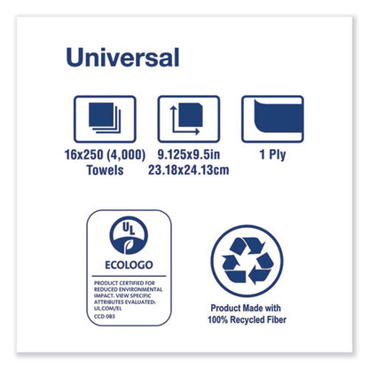 Tork Universal Multifold Hand Towel, 9.13 x 9.5, Natural, 250-Pack,16 Packs-Carton MK530A