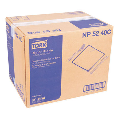 Tork Advanced Dinner Napkins, 2-Ply, 15" x 16.25", White, 375-Pack, 8 Packs-Carton NP5240C