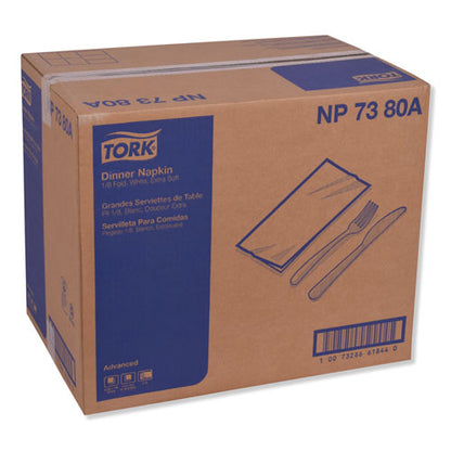 Tork Advanced Dinner Napkin,3-Ply,17" x 16.125",1-8 Fold, White,1740-CT NP7380A