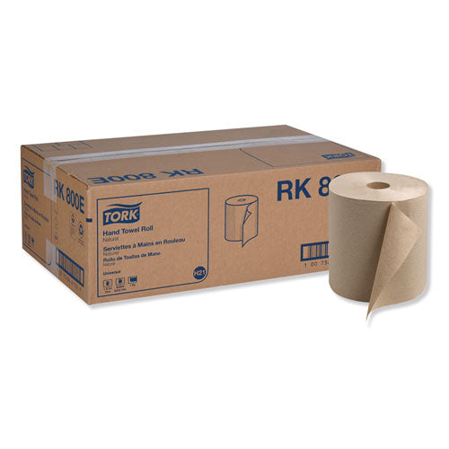 Tork Universal Hardwound Roll Towel, 7.88" x 800 ft, Natural, 6-Carton RK800E