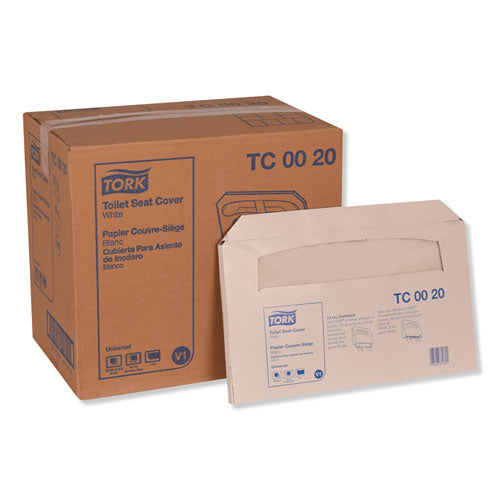 Tork Toilet Seat Cover, Half-Fold, 14.5 x 17, White, 250-Pack, 20 Packs-Carton TC0020