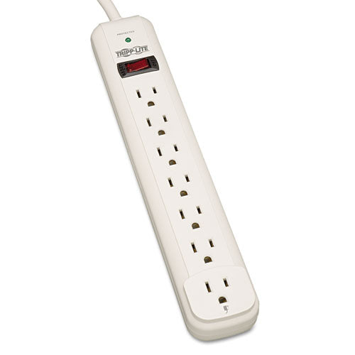 Tripp Lite Protect It! Surge Protector, 7 Outlets, 12 ft Cord, 1080 Joules, Light Gray TLP712