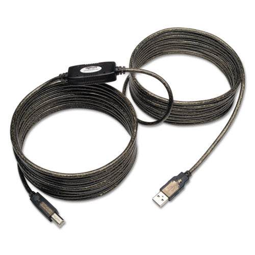 Tripp Lite USB 2.0 Active Repeater Cable, A to B (M-M), 25 ft., Black U042-025