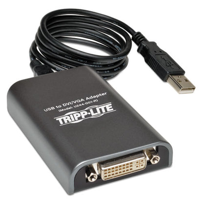 Tripp Lite USB 2.0 to DVI-VGA External Multi-Monitor Video Card, 128 MB SDRAM U244-001-R