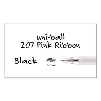 Uni-ball Signo 207 Gel Pen, Retractable, Medium 0.7 mm, Black Ink, Pink Barrel, 2-Pack 1745148