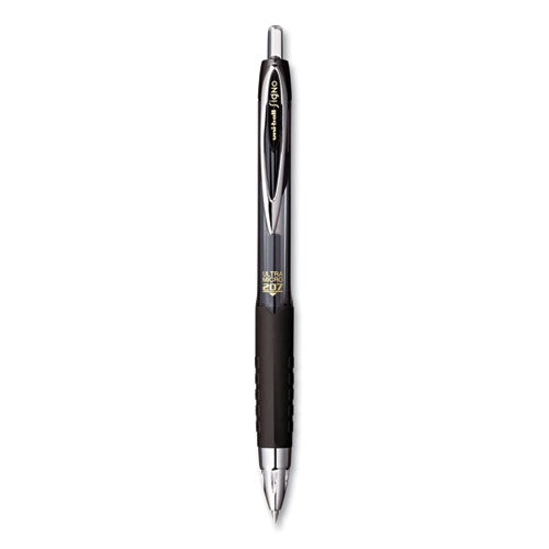 Uni-ball 207 Signo Gel Ultra Micro Gel Pen, Retractable, Extra-Fine 0.38 mm, Black Ink, Smoke Barrel 1790922