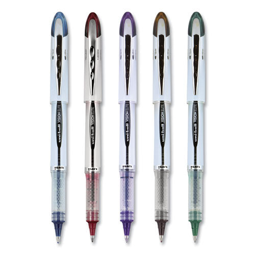 Uni-ball VISION ELITE BLX Series Roller Ball Pen, Stick, Bold 0.8 mm, Assorted Ink and Barrel Colors, 5-Pack 1832404