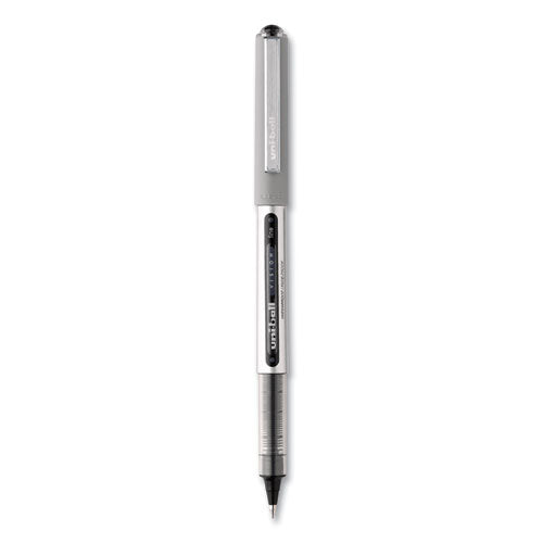 Uni-ball VISION Roller Ball Pen, Stick, Fine 0.7 mm, Black Ink, Silver Barrel, 36-Pack 1921066