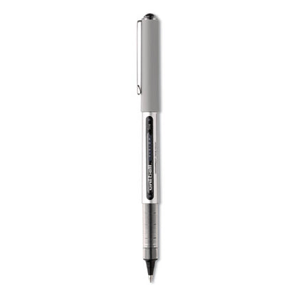 Uni-ball VISION Roller Ball Pen, Stick, Fine 0.7 mm, Black Ink, Silver Barrel, 36-Pack 1921066