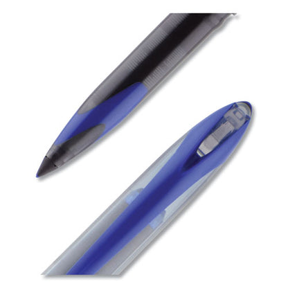 Uni-ball AIR Porous Roller Ball Pen, Stick, Medium 0.7 mm, Blue Ink, Black Barrel, Dozen 1927701