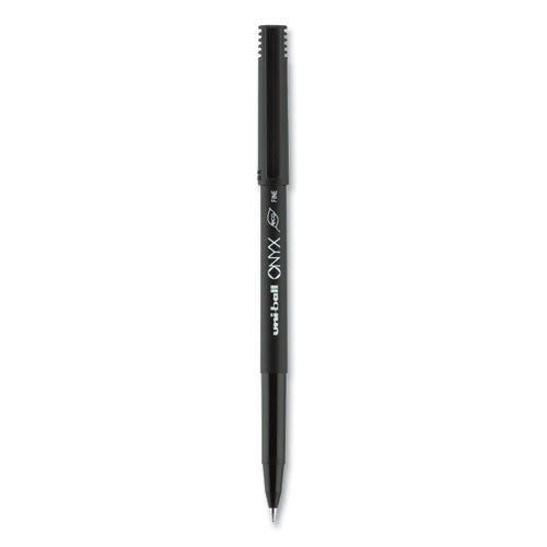 Uni-ball ONYX Roller Ball Pen, Stick, Fine 0.7 mm, Black Ink, Black Matte Barrel, 72-Pack 2013567
