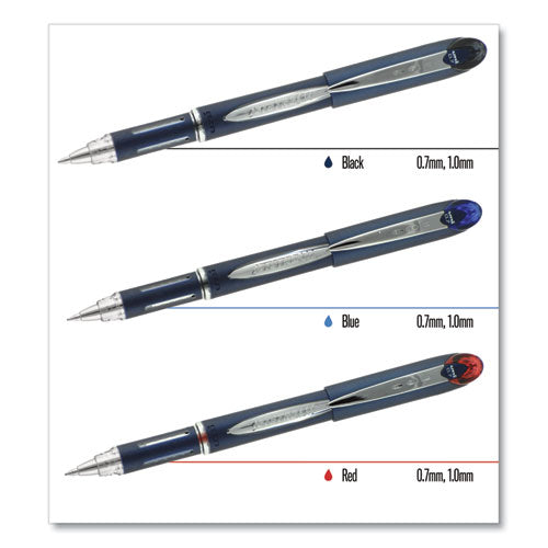 Uni-ball Jetstream Stick Ballpoint Pen, Bold 1 mm, Blue Ink, Black Barrel 33922